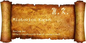 Miatovics Kanut névjegykártya